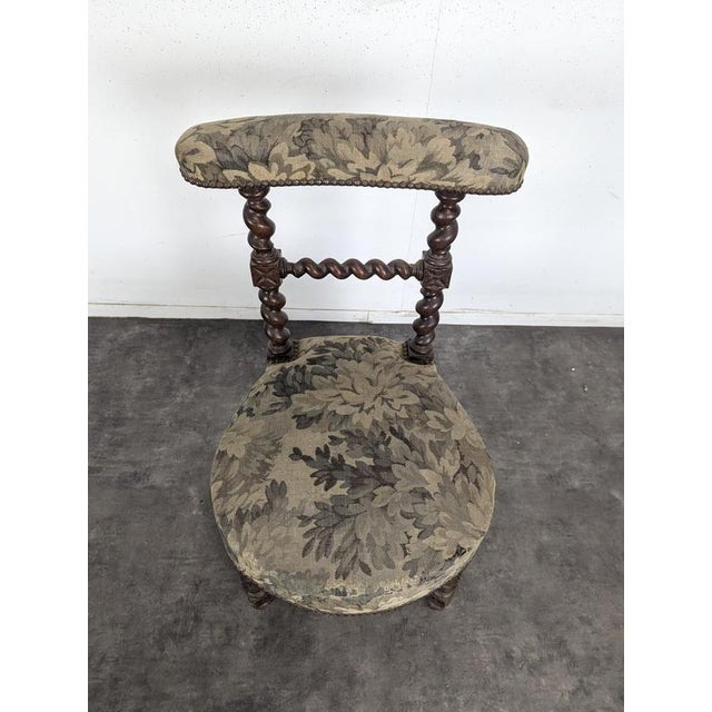 Napoleon III Smoking Chair in Twisted Blackened Wood with Foliage Tapestry For Sale - Image 4 of 8