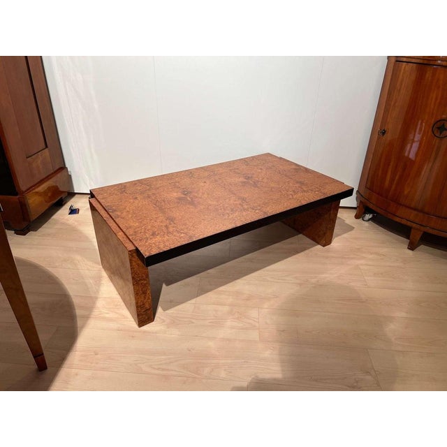 Art Deco Sofa Table in Amboyna Roots Veneer, France, 1930s For Sale - Image 3 of 13