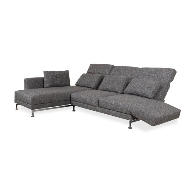 Moule Fabric Corner Sofa in Grey with Manual Function and Left Chaise Lounge from Brühl For Sale - Image 5 of 18