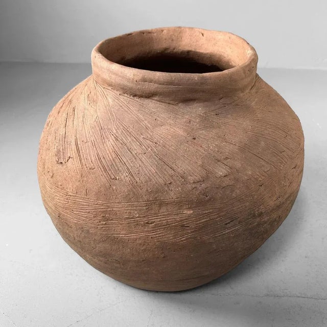 Japanese Organic Terracotta Jar Vase, 1950s For Sale - Image 14 of 14