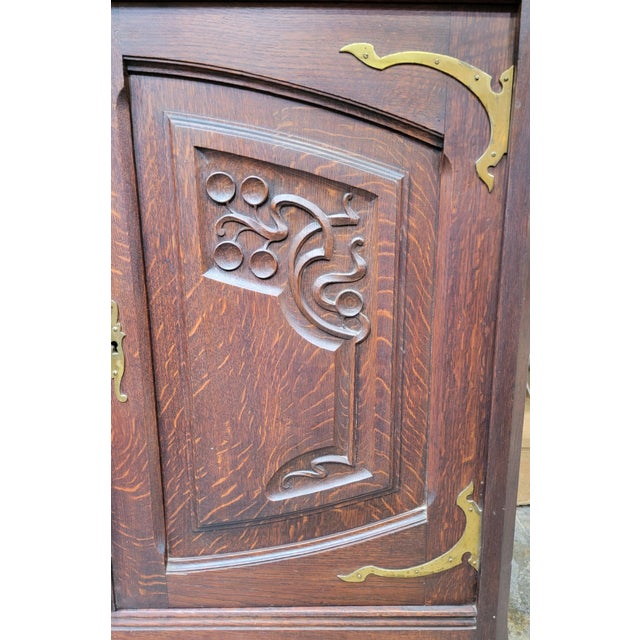 Wood Antique Art Nouveau Cabinet or Cupboard Early 1900's For Sale - Image 7 of 18