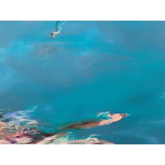 Night Swimmer, Original Oil on Canvas by Jessica Fairley For Sale - Image 4 of 7
