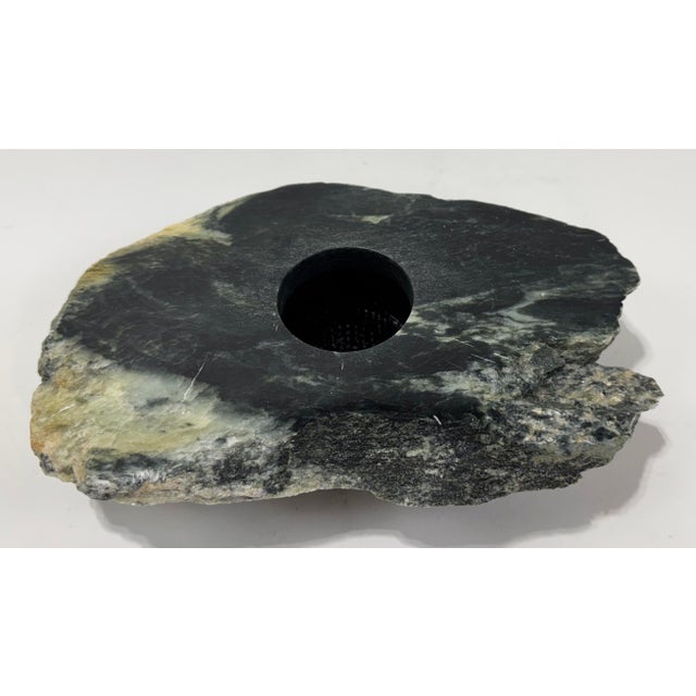 Organic Cut Stone Votive Holder For Sale - Image 4 of 9