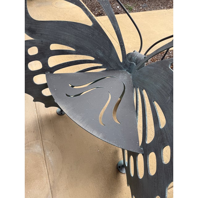 Monumental Butterfly Sculptural Metal Garden Chair For Sale - Image 4 of 7