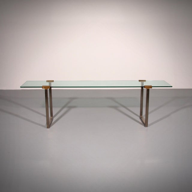 Peter Ghyczy Side Table in Glass and Brass by Peter Ghyczy, 1970 For Sale - Image 4 of 12