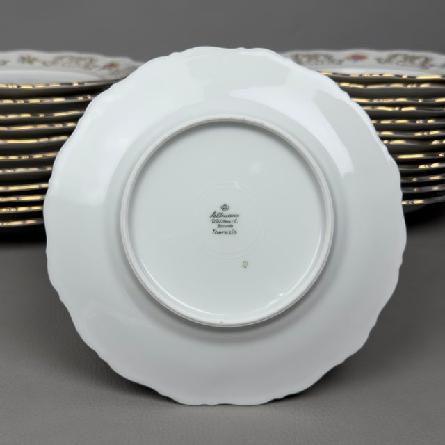 Porcelain Dinnerware Service with Gold Flowers from Bavaria Theresia, 1960s, Set of 39 For Sale - Image 6 of 15
