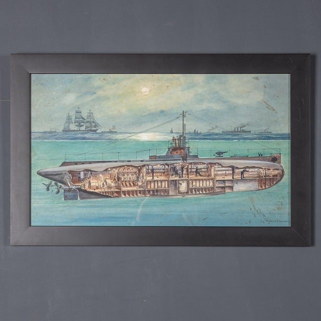 Charles John De Lacy, Warship Illustrations, Late 19th or Early 20th Century, Oil Paintings on Board, Framed, Set of 2 For Sale - Image 6 of 15