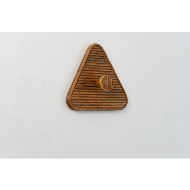 Brown 1970s Modern Rattan Wall Coat Hook For Sale - Image 8 of 9