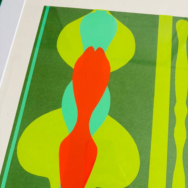 Vintage Geometric Abstract Serigraph by H. Gilbert For Sale - Image 4 of 11