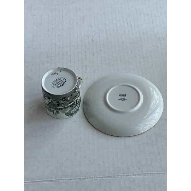 Vintage Black and White Copeland's Spode Italian Demitasse Cup and Saucer and Wedgwood Romantic England Queen's Ware Holy...