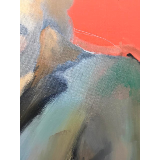 Large 1970s Abstract Oil Painting Portrait, Man in a Suit, Newly Framed For Sale In Miami - Image 6 of 10