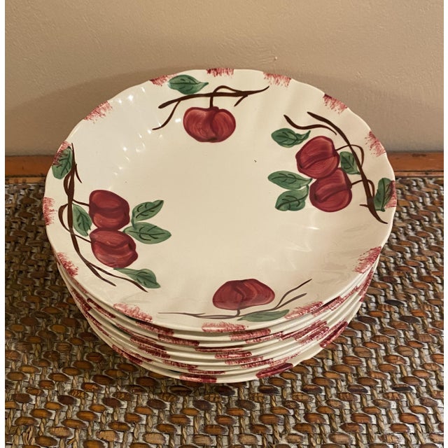 Mid 20th Century Vintage Blue Ridge Southern Pottery Autumn Apple Soup Bowl For Sale - Image 5 of 6