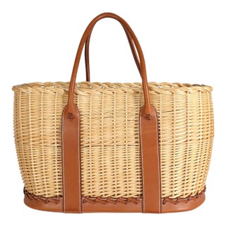 Fauve Barenia Wicker Osier Garden Party 36 For Sale