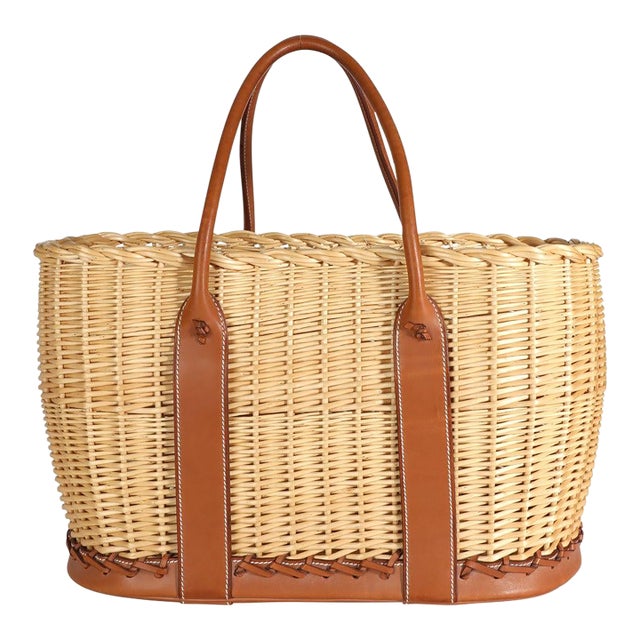 Fauve Barenia Wicker Osier Garden Party 36 For Sale