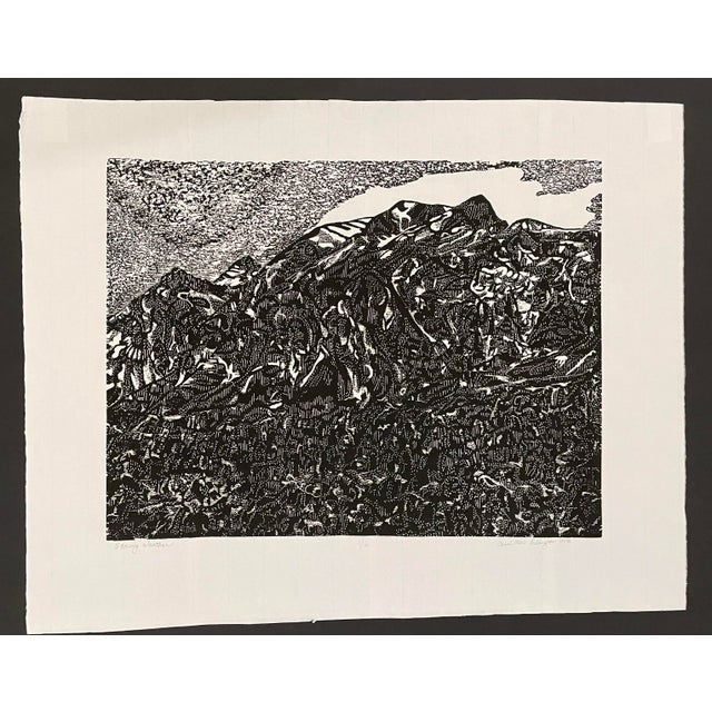 Carol Meis Ellington Stormy Weather Linocut For Sale - Image 4 of 4