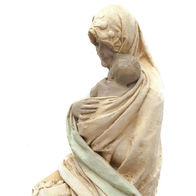 Adelaïde Maeterlinck-Lefebvre, Virgin and Child, 1890s, Plaster For Sale - Image 11 of 13