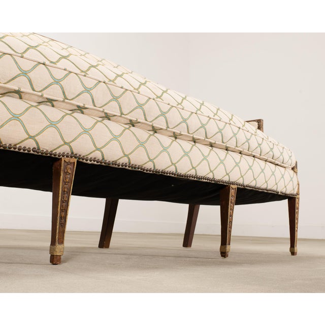 19th C. English Georgian Neoclassical Painted Cabriole Sofa For Sale - Image 10 of 18