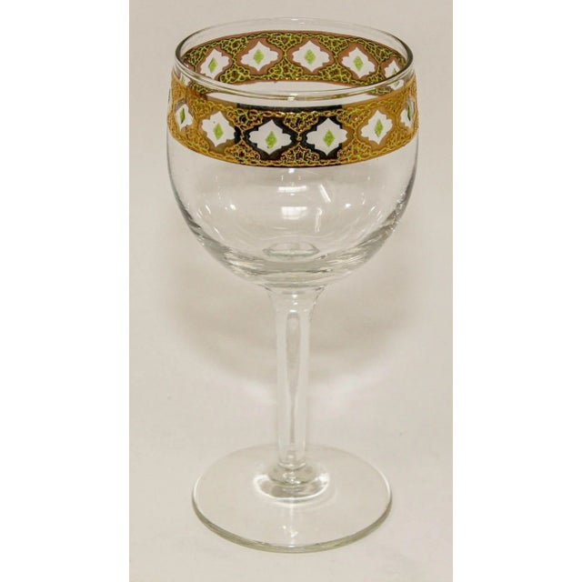 Culver Ltd. Set of 3 Vintage Culver Ltd Tyrol 22k Gold Rim Banding Wine Glasses For Sale - Image 4 of 13