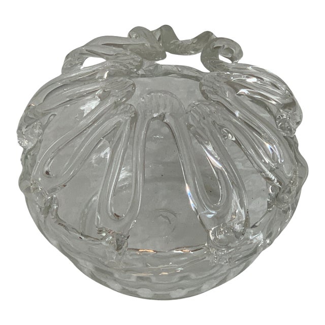 Late 19th-Century Hand-Blown Applied Glass Bride’s Bank Crown Flower Frog For Sale