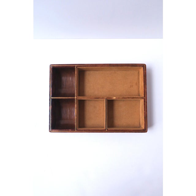 Italian Leather Jewelry Box Tray, Mid-20th Century For Sale In New York - Image 6 of 12