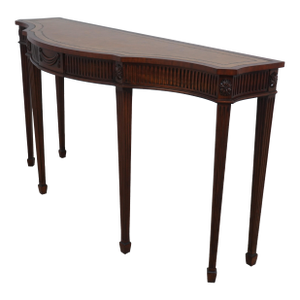 Maitland Smith Leather Top Mahogany Adam Style Console Table