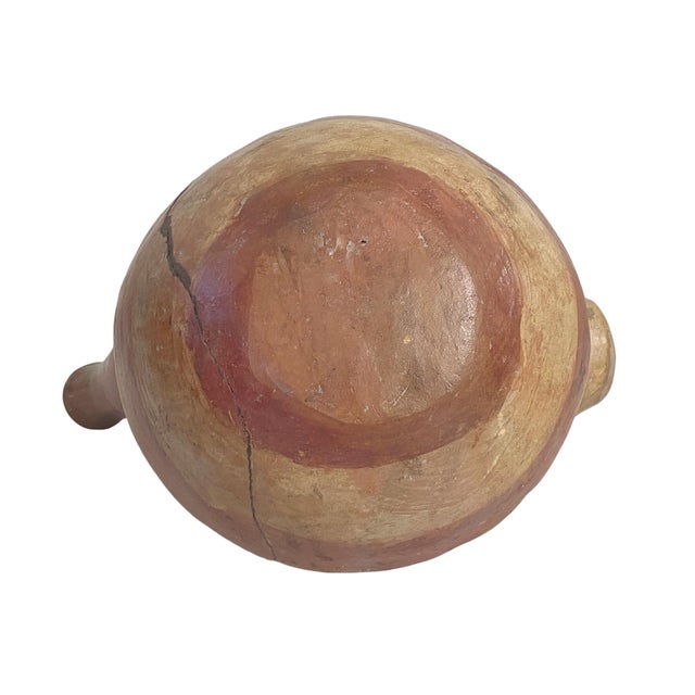 1930s Old Pre-Columbian Style Inca Culture Clay Vessel Bird With Stirrup Spout Jar 6.5" H For Sale - Image 5 of 8
