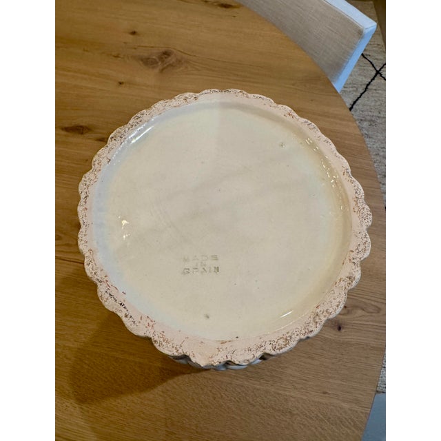 White Late 20th Century Glazed White Ceramic Faux Bamboo Umbrella Stand Holder Made in Spain For Sale - Image 8 of 9