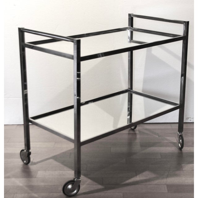 Art Deco Bar Cart attributed to Jacques Adnet, 1930s For Sale - Image 3 of 11