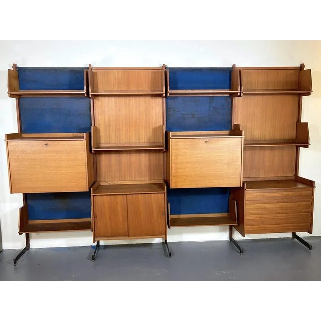 Wood Mid-Century Modern Modular Wood Bookcase, 1950s For Sale - Image 7 of 18