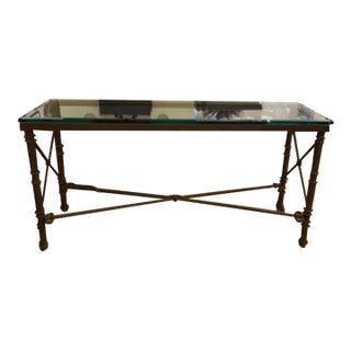 1980s Giacometti Inspired Iron Console With Snake Detail For Sale