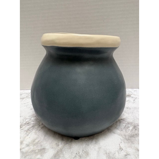 Mid-Century Modern Vintage Scandinavian Design Two Toned Vase or Vessel For Sale - Image 3 of 7