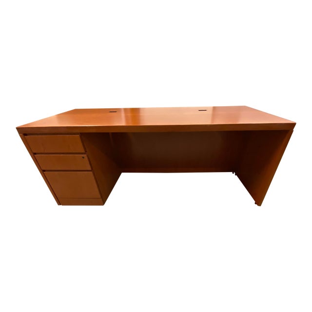 Knoll Reff Cherry Wood Executive's Desk Chairish
