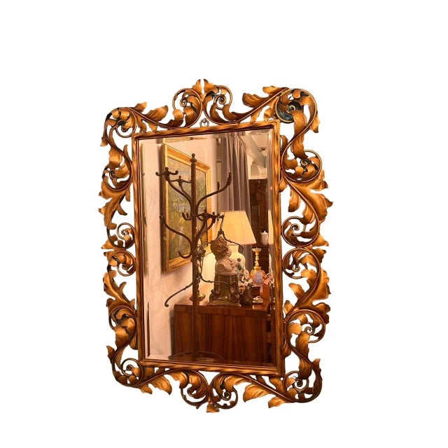 Vintage Metal Mirror, 1920s For Sale - Image 9 of 9