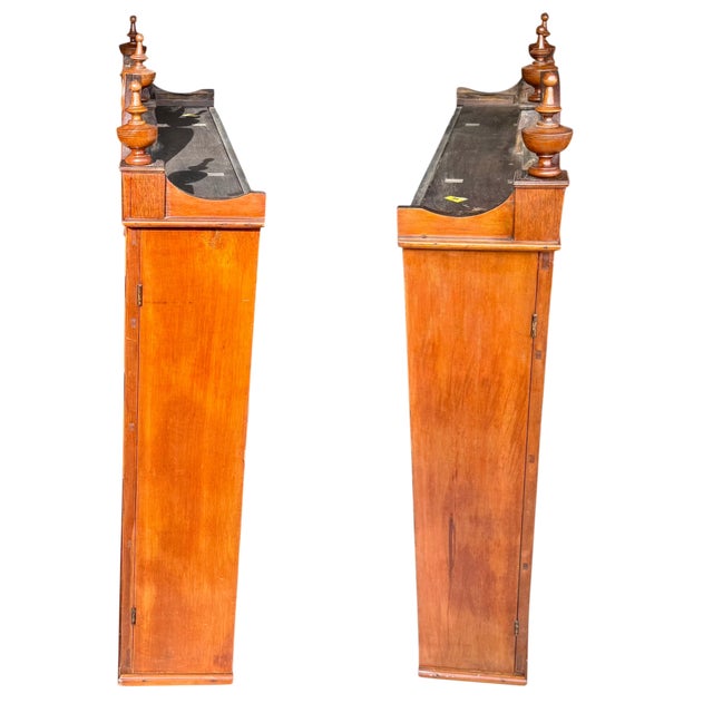 Wood Antique Jacobean Revival Hutch Top Cabinet-Mahogany-1920s Glass Display-Cottage For Sale - Image 7 of 12