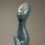 1960s Vintage Modernist Polychrome Clay Seated Figurative Sculpture With Etched Detail For Sale - Image 5 of 9
