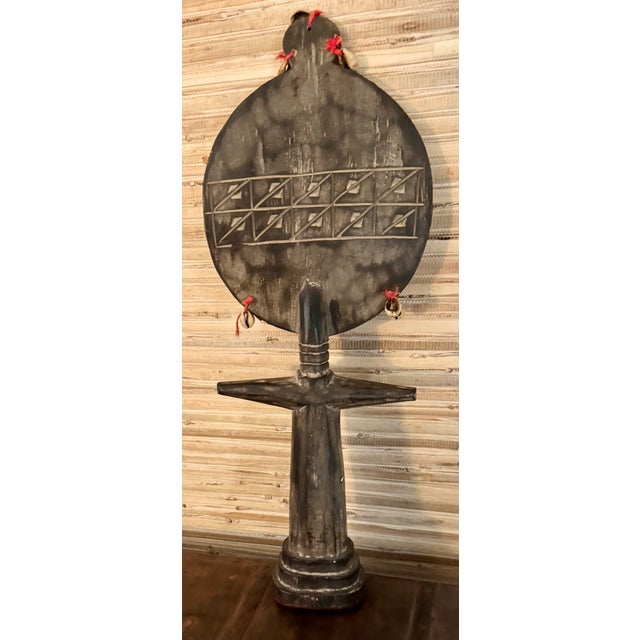 1980s Vintage African Fertility Goddess Figure Hand Carved Wood Statue 20” For Sale - Image 5 of 7