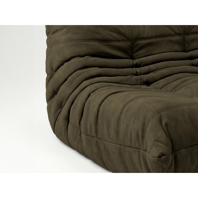 Togo Sofa Set in Khaki Green by Michel Ducaroy for Ligne Roset, Set of 5 For Sale - Image 13 of 14