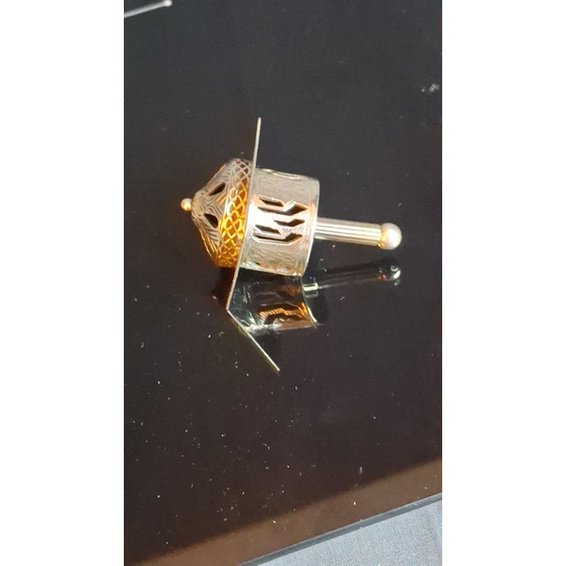Vintage Netafim Sterling Silver Dreidel Israel Filigree Pierced Sevivon 23g For Sale - Image 13 of 16