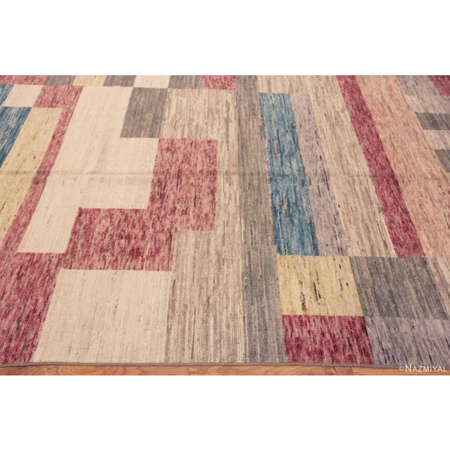2020s Modern Contemporary Retro Geometric Design Area Rug For Sale - Image 5 of 5