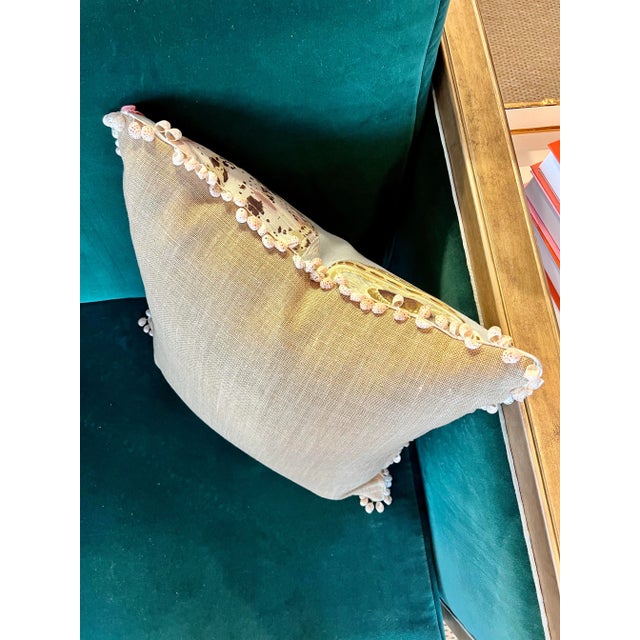 Coastal Coastal Seashell Pillow Scalamandre - Palm Beach For Sale - Image 3 of 6