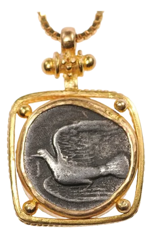 Antique Dove & Chimeara 1/4 Stater Pendant