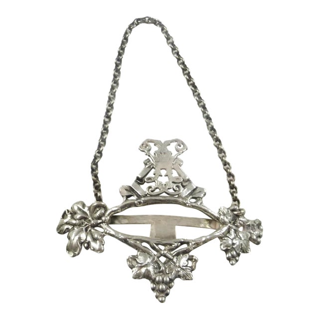Victorian English Sterling Silver Decanter Label | Earl's Coronet Motif | London 1866 For Sale
