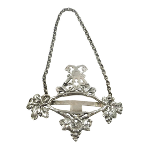 Victorian English Sterling Silver Decanter Label | Earl's Coronet Motif | London 1866