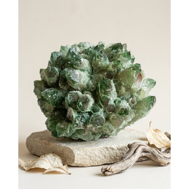 Contemporary Green Phantom Quartz Cluster by Stillmantle For Sale - Image 3 of 3