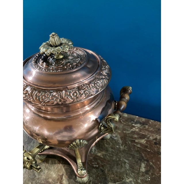 Antique 19th Century Copper & Cast Brass Tea Urn — Circa 1890, 19 Watchers For Sale - Image 13 of 15