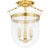 Hudson Valley Lighting Mark D. Sikes Rousham 3-Light Semi Flush Mount, Aged Brass For Sale