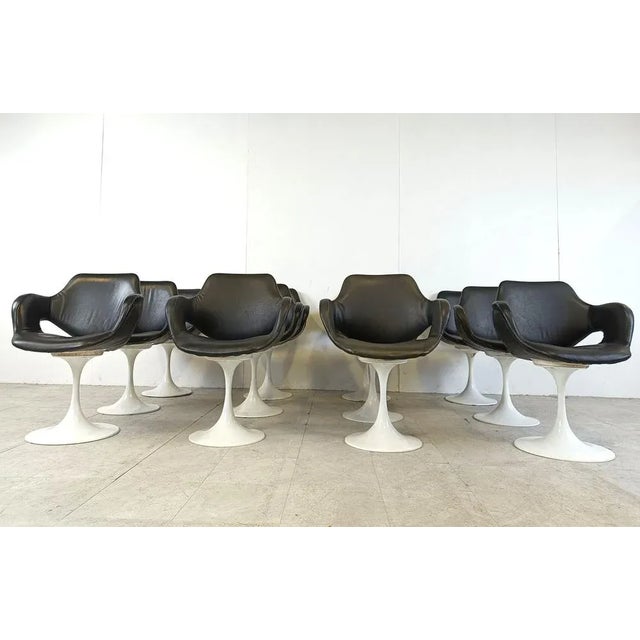 Textile Vintage Tulip Dining Chairs by Boris Tabacoff, 1960s, Set of 12 For Sale - Image 7 of 8