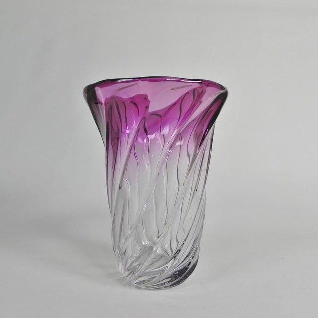 Torsade Vase from Val Saint Lambert, 1950s For Sale - Image 13 of 13