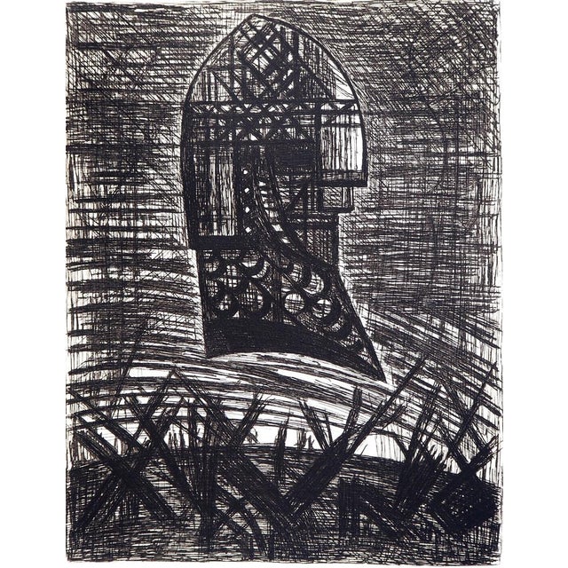 Modern Marcel Gromaire, Macbeth, Shakespeare, Omen, Armed Head, 1958, Original Etching For Sale - Image 3 of 8