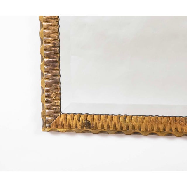 Art Deco French Art Deco Bronze Wall Mirror in the Style of Edgar Brandt, 1920's For Sale - Image 3 of 14